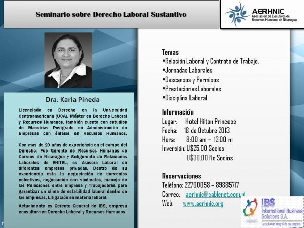 Seminario sobre derecho laboral sustantivo