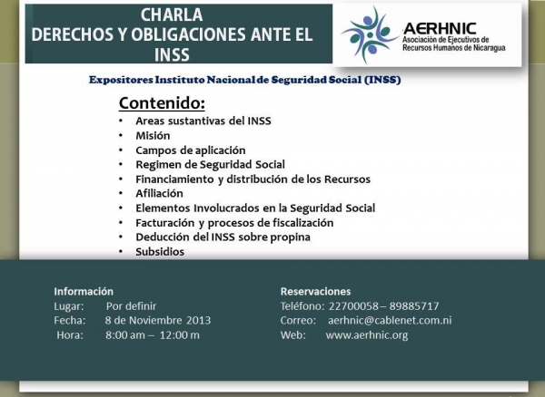 Charla Derechos y Obligaciones ante el INSS